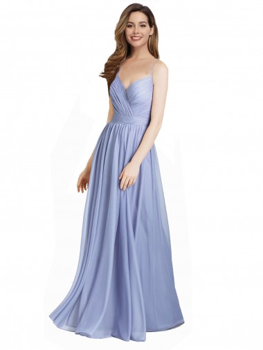 Online A-Linien Chiffon Spitze Lange Brautjungfernkleider