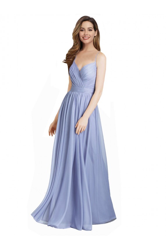Online A-Linien Chiffon Spitze Lange Brautjungfernkleider