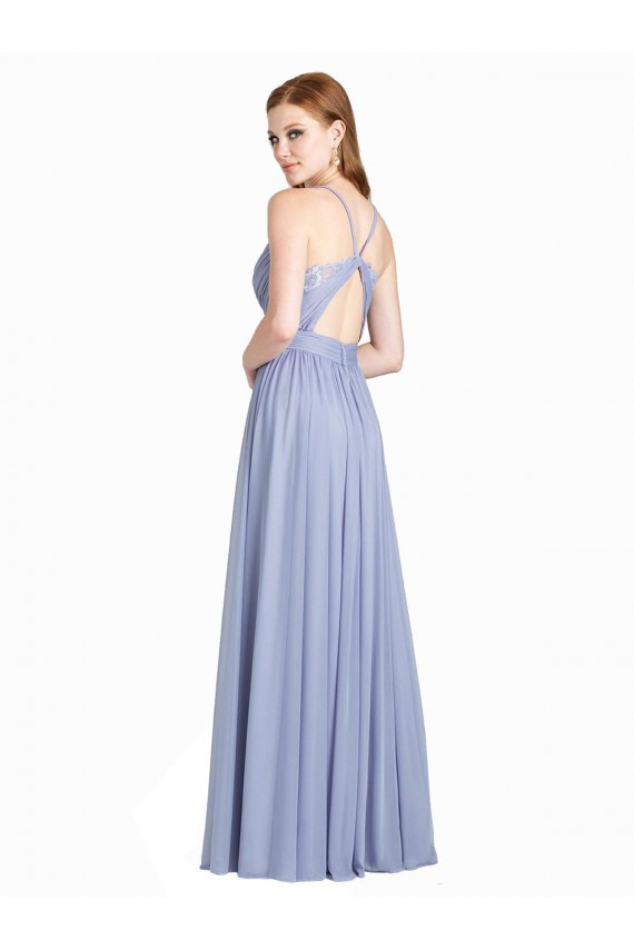 Online A-Linien Chiffon Spitze Lange Brautjungfernkleider