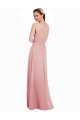 Online A-Linien Neckholder Chiffon Lange Brautjungfernkleider