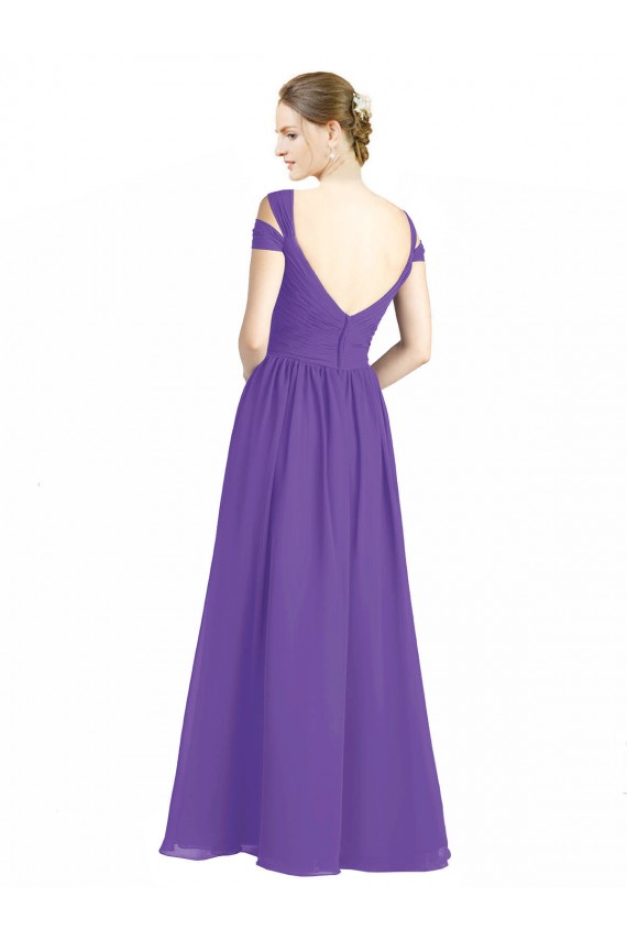 Online A-Linien Off-Schulter Chiffon Lange Brautjungfernkleider