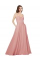 Online A-Linien Trägerlos Chiffon Lange Brautjungfernkleider