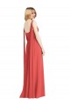 Online A-Linien V-Ausschnitt Chiffon Lange Brautjungfernkleider
