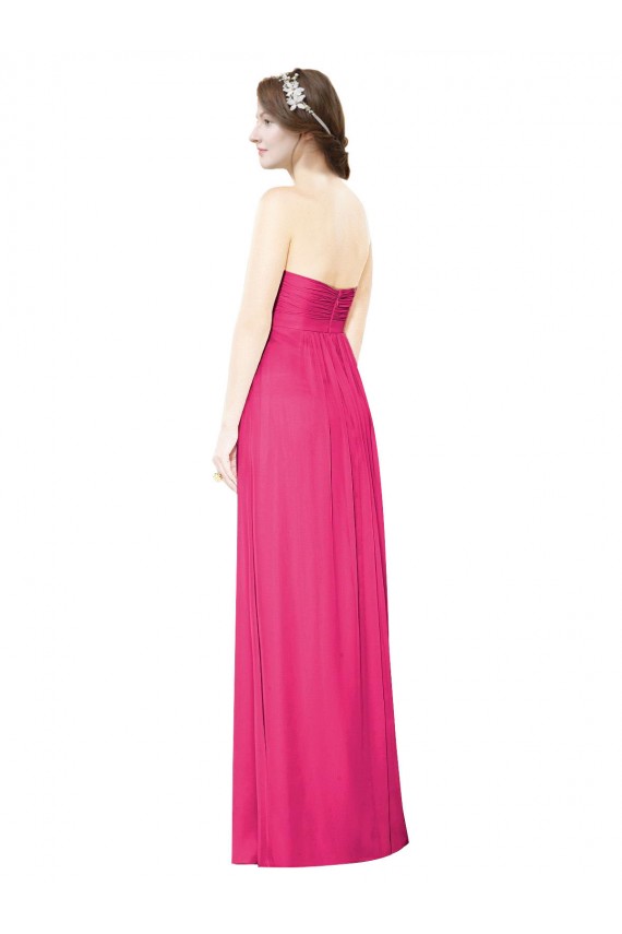 Online Azalee A-Linien Trägerlos Chiffon Lange Brautjungfernkleider