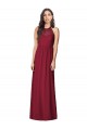 Online Burgunderrot Trompete Neckholder Chiffon Lange Brautjungfernkleider