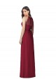 Online Burgunderrot Trompete Neckholder Chiffon Lange Brautjungfernkleider