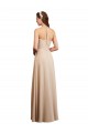 Online Champagner A-Linien Neckholder Chiffon Lange Brautjungfernkleider