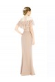 Online Champagner A-Linien Off-Schulter Chiffon Spitze Lange Brautjungfernkleider / Abiballkleider