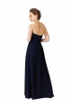 Online Dunkelmarine A-Linien Chiffon Lange Brautjungfernkleider