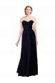Online Dunkelmarine A-Linien Chiffon Lange Brautjungfernkleider
