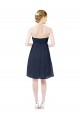 Online Dunkelmarine A-Linien Knielang Chiffon Kurze Brautjungfernkleider / Cocktailkleider / Heimkehr Kleider