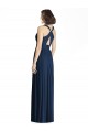 Online Dunkelmarine A-Linien V-Ausschnitt Chiffon Lange Brautjungfernkleider