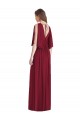 Online Dunkelmarine Trompete V-Ausschnitt Chiffon Lange Brautjungfernkleider