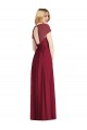 Online Dunkelmarine Trompete V-Ausschnitt Chiffon Lange Brautjungfernkleider