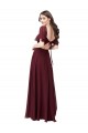 Online Dunkler Burgunder A-Linien Chiffon Lange Brautjungfernkleider