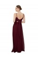 Online Dunkler Burgunder A-Linien Scoop Chiffon Lange Brautjungfernkleider