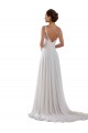 Online Elfenbein A-Linien Kapelle-schleppe Chiffon Klassisch Boho Brautkleider