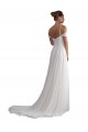 Online Elfenbein A-Linien Off-Schulter Sweep Zug Chiffon Strand Brautkleider