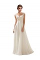 Online Elfenbein A-Linien V-Ausschnitt Sweep Zug Chiffon Spitze Brautkleider
