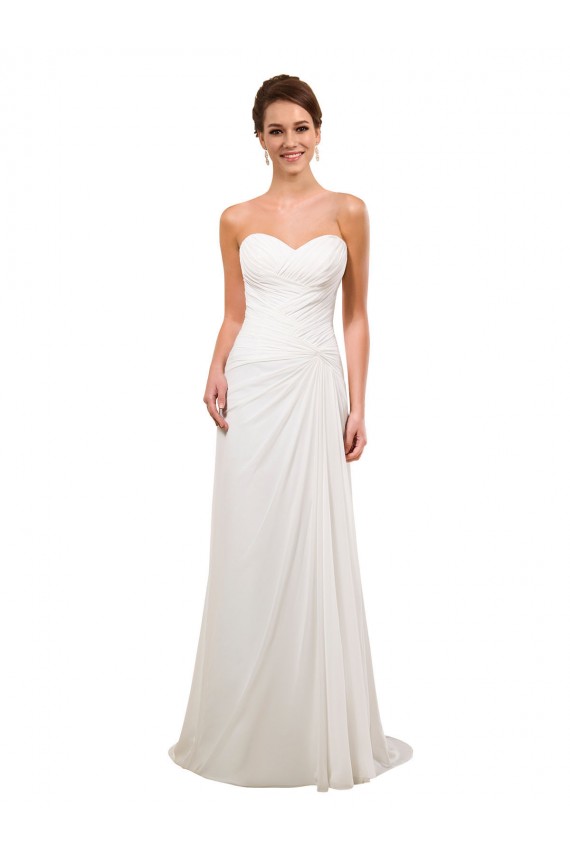 Online Elfenbein Etui Kapelle-schleppe Chiffon Brautkleider