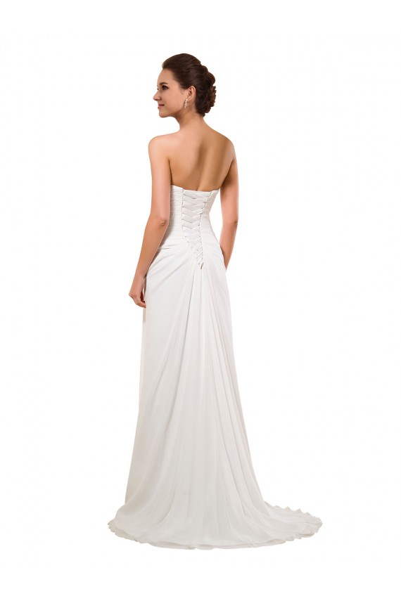 Online Elfenbein Etui Kapelle-schleppe Chiffon Brautkleider