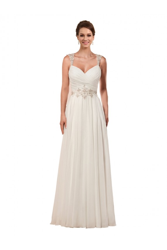Online Elfenbein Etui Kapelle-schleppe Chiffon Brautkleider