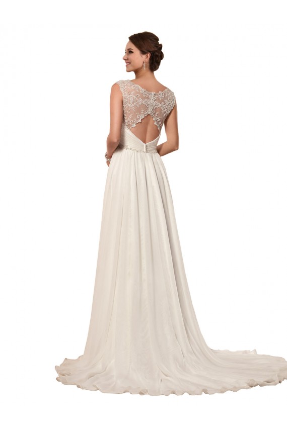 Online Elfenbein Etui Kapelle-schleppe Chiffon Brautkleider