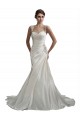 Online Elfenbein Meerjungfrau Kapelle-schleppe Satin Strand Brautkleider