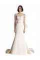 Online Elfenbein Meerjungfrau Neckholder Kapelle-schleppe Satin Strand Brautkleider