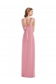 Online Hautrosa A-Linien Neckholder Chiffon Lange Brautjungfernkleider