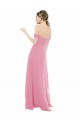 Online Hautrosa A-Linien Off-Schulter Chiffon Lange Brautjungfernkleider