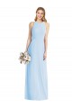 Online Helles Himmelblau Trompete Neckholder Chiffon Lange Brautjungfernkleider