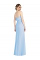 Online Helles Himmelblau Trompete Trägerlos Chiffon Lange Formale Brautjungfernkleider / Abendkleider