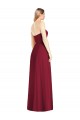 Online Hot Rosa Trompete V-Ausschnitt Trägerlos Chiffon Lange Brautjungfernkleider