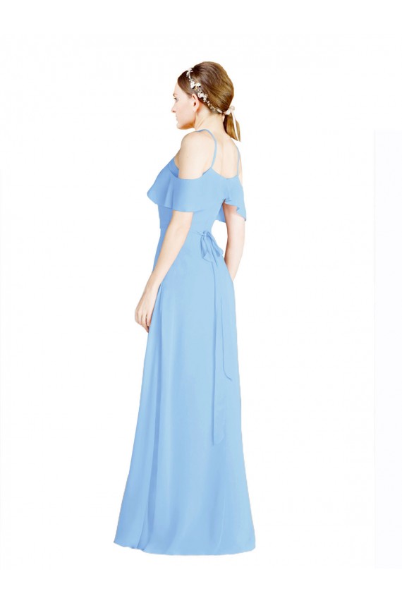 Online Immergrün A-Linien Neckholder Chiffon Lange Brautjungfernkleider