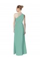 Online Jade A-Linien Eine-Schulter Chiffon Lange Brautjungfernkleider