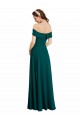 Online Jagdgrün A-Linien Off-Schulter Chiffon Lange Brautjungfernkleider
