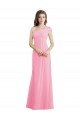 Online Kaum Rosa A-Linien Eine-Schulter Chiffon Lange Brautjungfernkleider