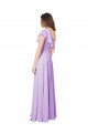 Online Lila A-Linien Eine-Schulter Chiffon Lange Brautjungfernkleider