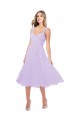 Online Lila A-Linien Midi Chiffon Kurze Brautjungfernkleider / Cocktailkleider / Heimkehr Kleider