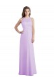 Online Lila A-Linien Neckholder Chiffon Lange Brautjungfernkleider