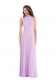 Online Lila A-Linien Neckholder Chiffon Lange Brautjungfernkleider
