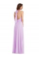 Online Lila A-Linien Neckholder Chiffon Lange Brautjungfernkleider