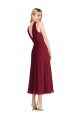 Online Lila A-Linien Neckholder Wadenlang Chiffon Kurze Brautjungfernkleider / Cocktailkleider