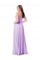 Online Lila A-Linien Scoop Chiffon Lange Brautjungfernkleider