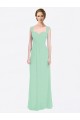 Online Minzgrün A-Linien Chiffon Lange Brautjungfernkleider
