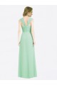 Online Minzgrün A-Linien Chiffon Lange Brautjungfernkleider