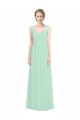Online Minzgrün A-Linien Chiffon Spitze Lange Brautjungfernkleider