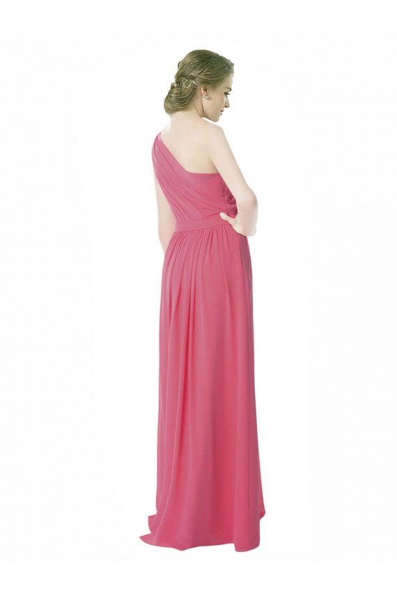 Online Minzgrün A-Linien Eine-Schulter Chiffon Lange Brautjungfernkleider