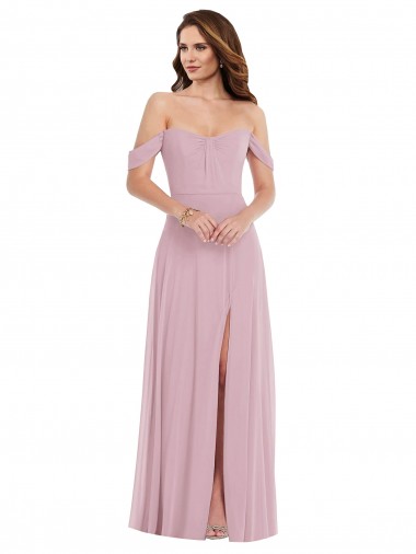 Online Primel A-Linien Chiffon Lange Brautjungfernkleider